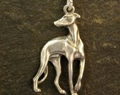 Sterling Silver Greyhound Dog Pendant on a Sterling Silver Chain.