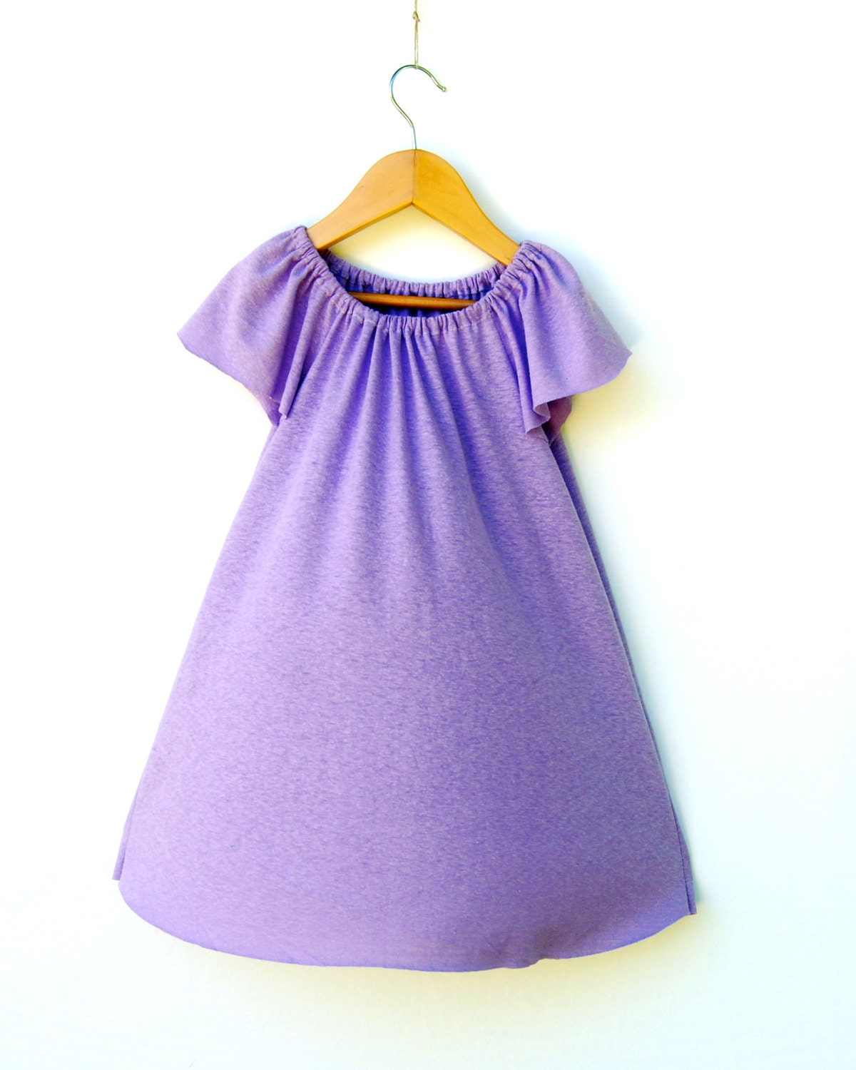 Eco Friendly Kids - Girls Peasant Dress - Organic Clothing  - Purple - Organic Cotton Hemp Jersey