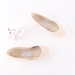 up-cycled nubuck ballet flats. light beige. s5.5