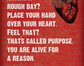 word art, inspirational art life print, red, love, heart typography 8x10 Art Print - PURPOSE