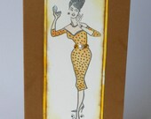 Vintage 1950s Lady Greetings Card