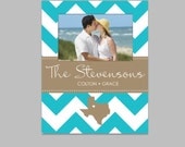 Custom Personalized Picture Frame with Home State- Choose your Colors- Wedding/ Engagement Gift