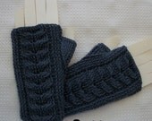 Instant Download to PDF Crochet PATTERN: Staghorn Cable Fingerless Mitts
