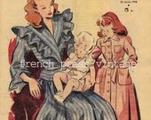 vintage french women's magazine  /  le petit echo de la mode 1940s / paper ephemera