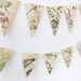 Wedding decor - Spring and Summer Paper Bunting - recycled Garland - eco-friendly banner - upcycled bunting - recycled