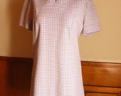 60s dress mod mini purple polka dot shift large
