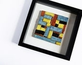 SALE 50%, minimalist wall art, geometric wall decor, wall hanging, unique pottery artwork, colorful, modern home decor by karoart ceramics