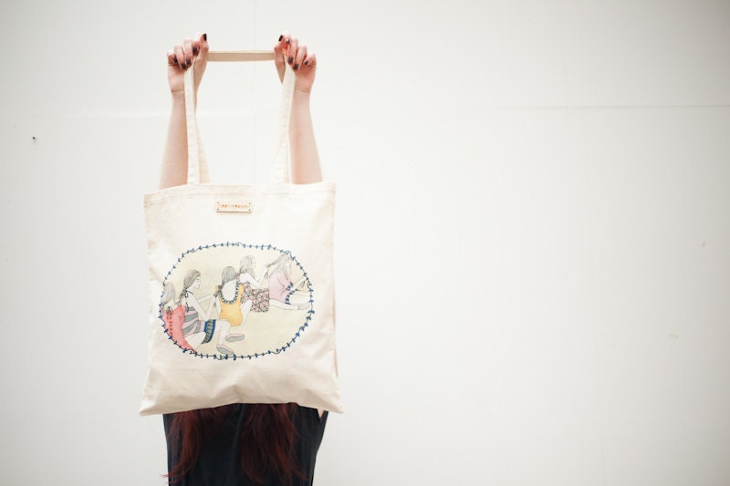 Best Friends Printed Tote Bag