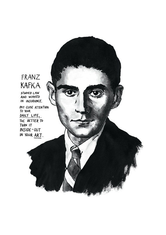 Franz Kafka poster print Great Writers