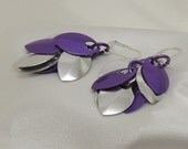 Purple and Silver Dragon Scale Earrings