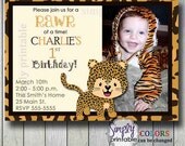 Leopard Birthday Invitation for Boys or Girls (Printable Digital file) Il_170x135