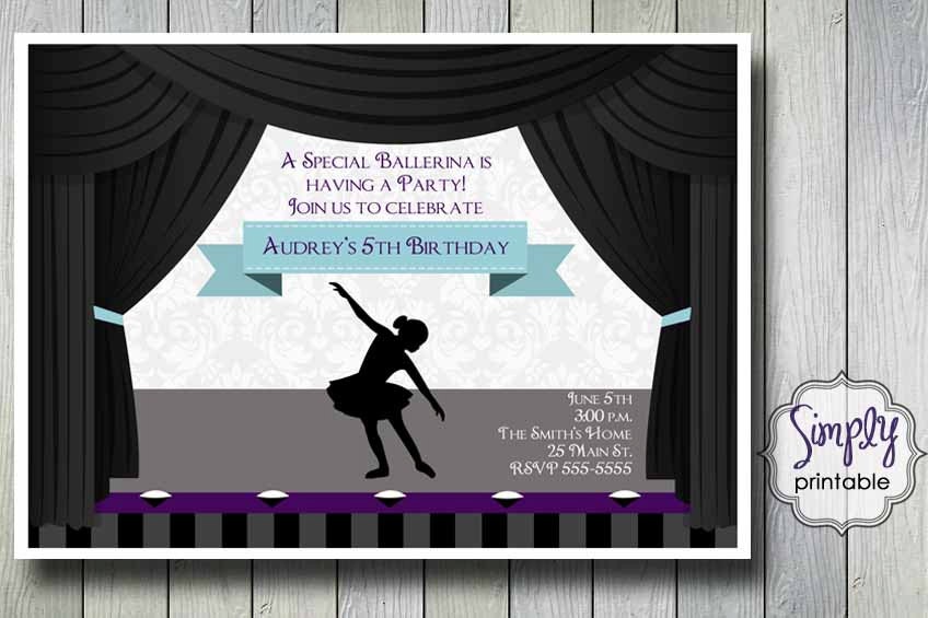 Ballerina Birthday Party or Recital Invitation Il_170x135