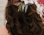 Alice Bridal Headpiece Bridesmaid Maid-of-Honor Feather Flower Fascinator Garden Wedding Millinery Comb Custom Colors