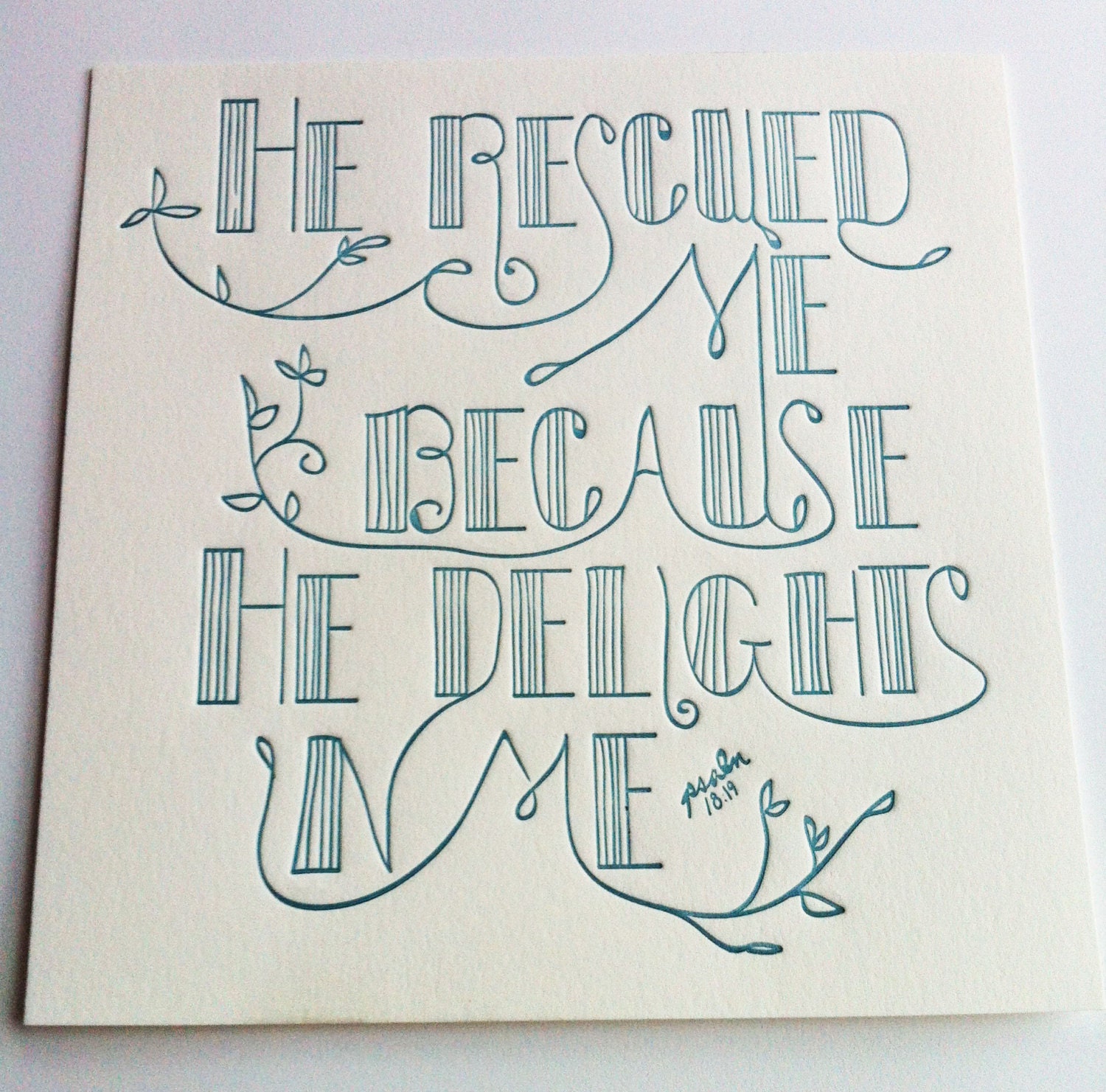 Hand Lettered Letterpress Art Print