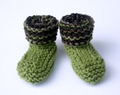 Newborn Knit Baby Booties with Rolled Cuff