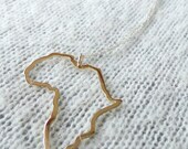 Gold Africa Pendant Yellow Gold Africa Necklace Solid Gold Africa