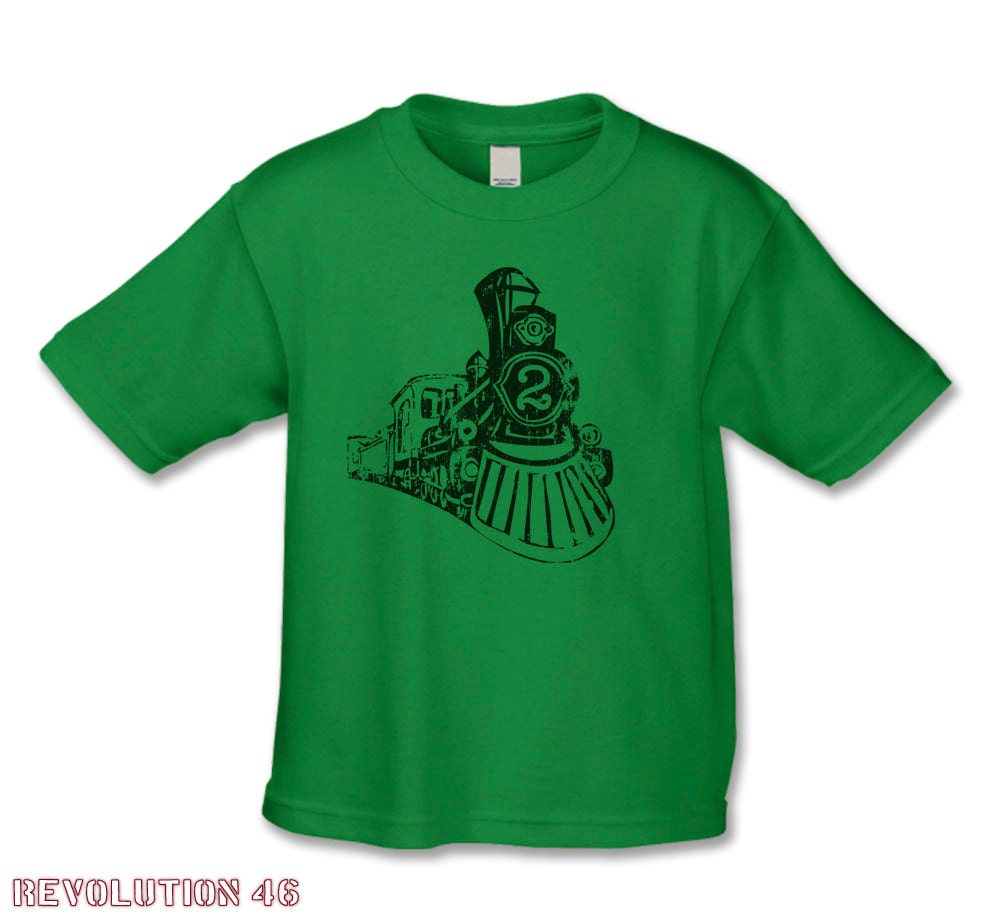 Distressed 2 Year Birthday Shirt - Second Birthday Train  Distressed T-Shirt ( Train 2 BTT 1112 )Perfect for a vintage train party