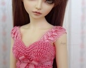 OOAK pink crochet top, corset  for MSD