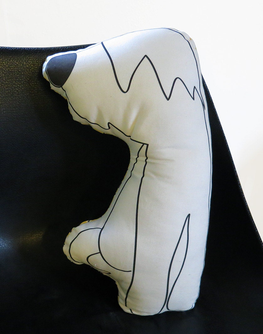 White Dog // Dog Shaped Pillow