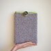 iPad case - eco friendly cozy sleeve - oversized button - neon tan taupe- unisex - tablet - kindle