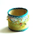 Embroidered bracelet cuff jewelry, textile bracelet, textile cuff, fabric bracelet, fabric cuff, eco friendly bracelet, soft jewelry, green