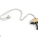 Umbrella & Raindrops Wooden Necklace - Laser Cut Wood Umbrella and Raindrops Sterling Silver Spring Fashion Jewelry