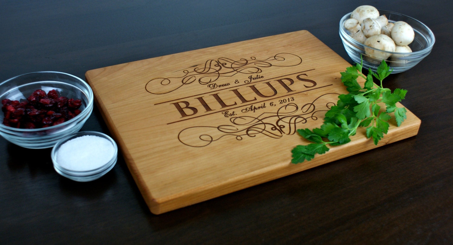 Wood Cutting Board - Personalized - Engraved -  9" x 12"