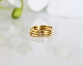 stacking ring set,crystal quartz rings,stackable rings,gold rings,diamond ring,gemstone ring