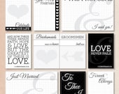 I Thee Wed: Modern Wedding Project Life Journaling Card Set with Sentiment Cut Outs for Photos