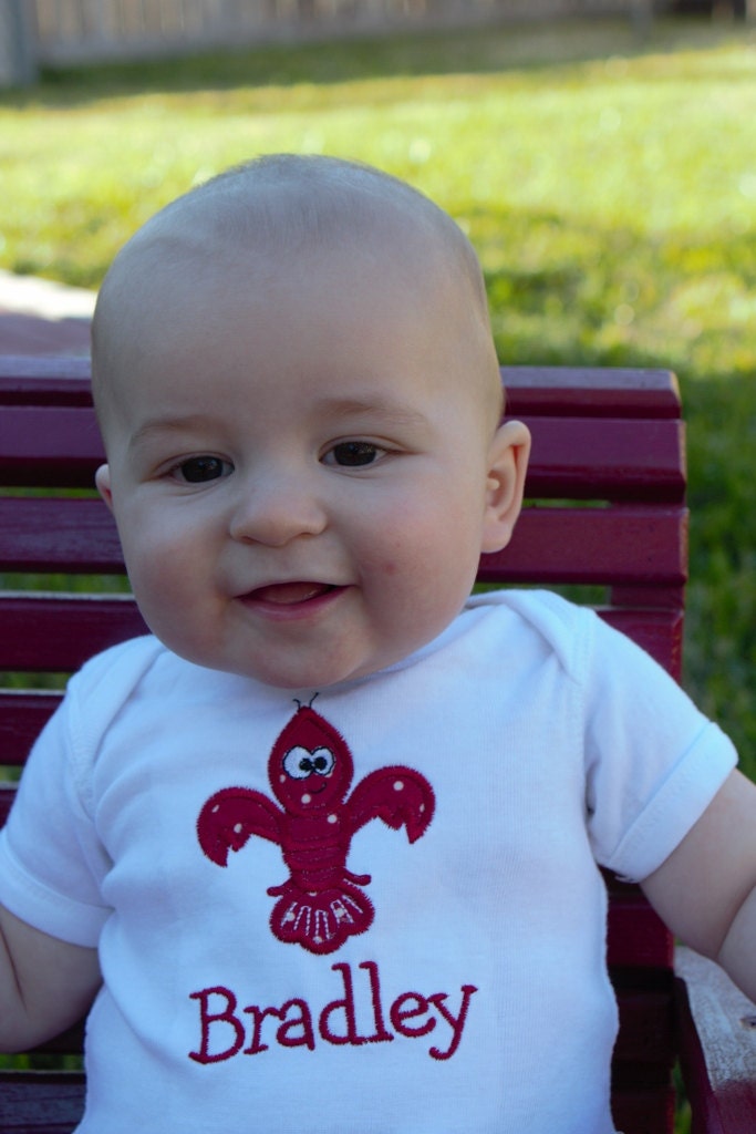 Crawfish Fleur de Lis Baby Clothes Outfit