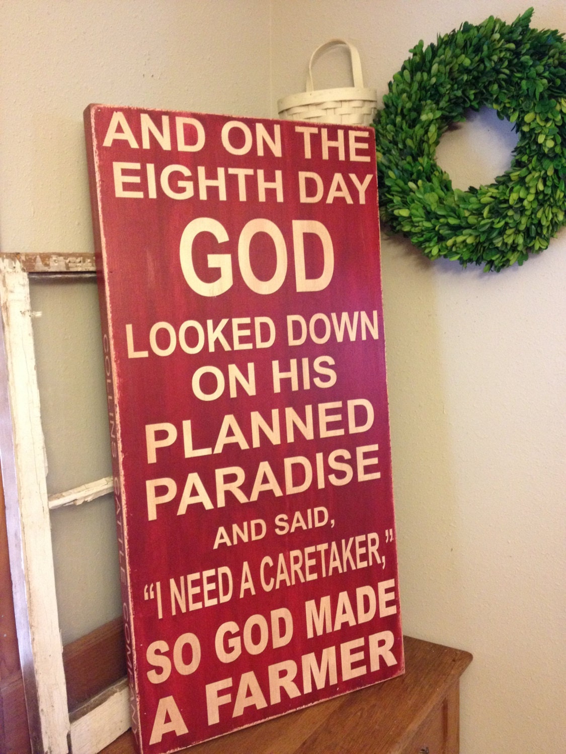 So God Made A Farmer - Extra Large Wood Sign - Great Father's Day Gift