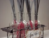 Vintage inspired wire crate wedding sparkler holder. basket and 6 bottles Il_170x135