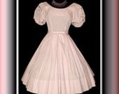 Vintage 1950s Dress Pale Pink New Look Full Skirt Femme Fatale Garden Party Cocktail Mad Man Prom Pinup Bombshell Rockabilly Ballerina