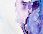 Great Blue Heron Watercolor, Original Bird Art Print