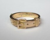 Antique (1859) Pre-Civil War 'LOVE CONQUERS All THings' Buckle Secret Compartment Wedding Band 14K