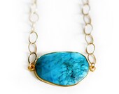 TURQUOISE bezel necklace