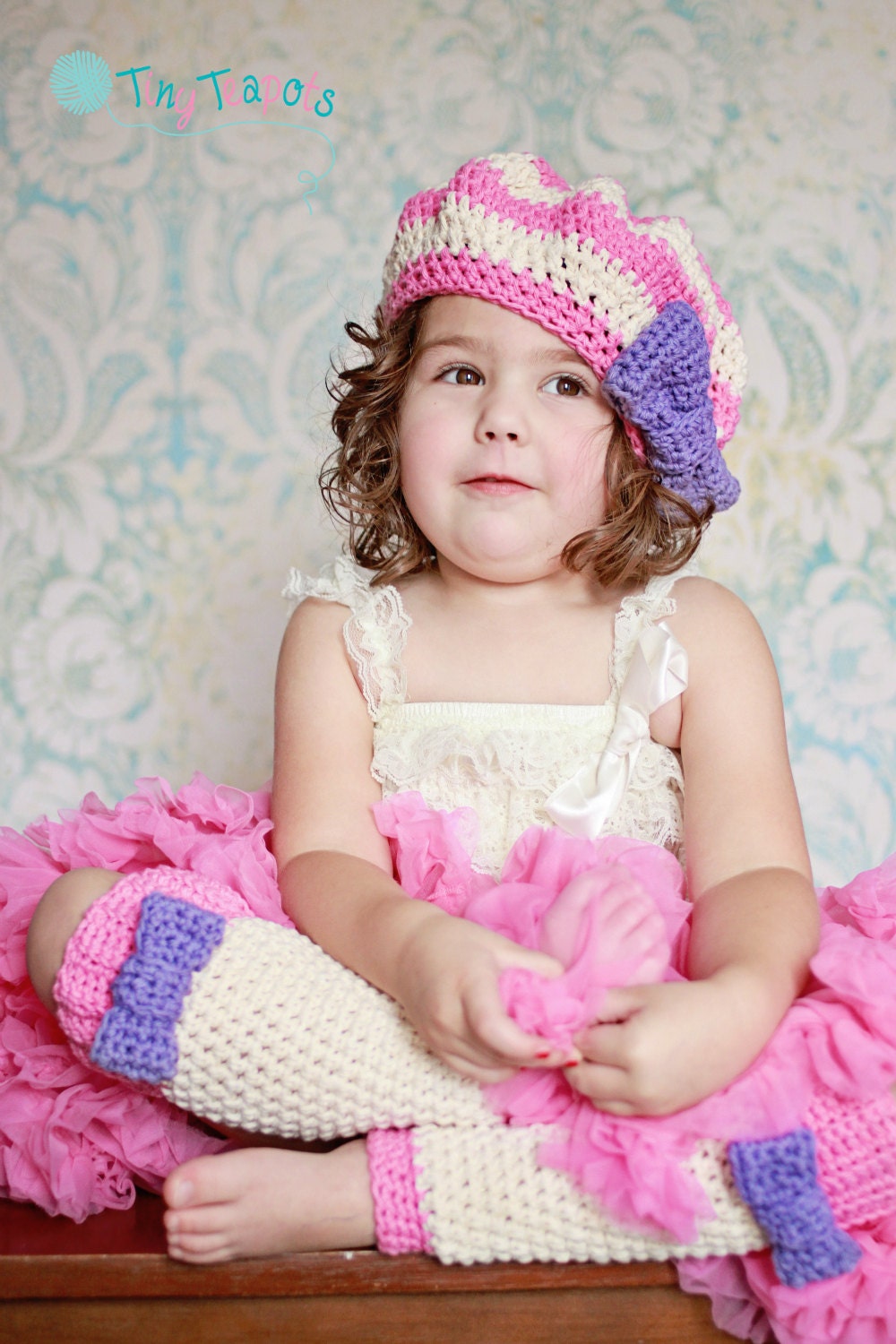Girls Leg Warmers, Crochet Bow Legwarmers, Toddler