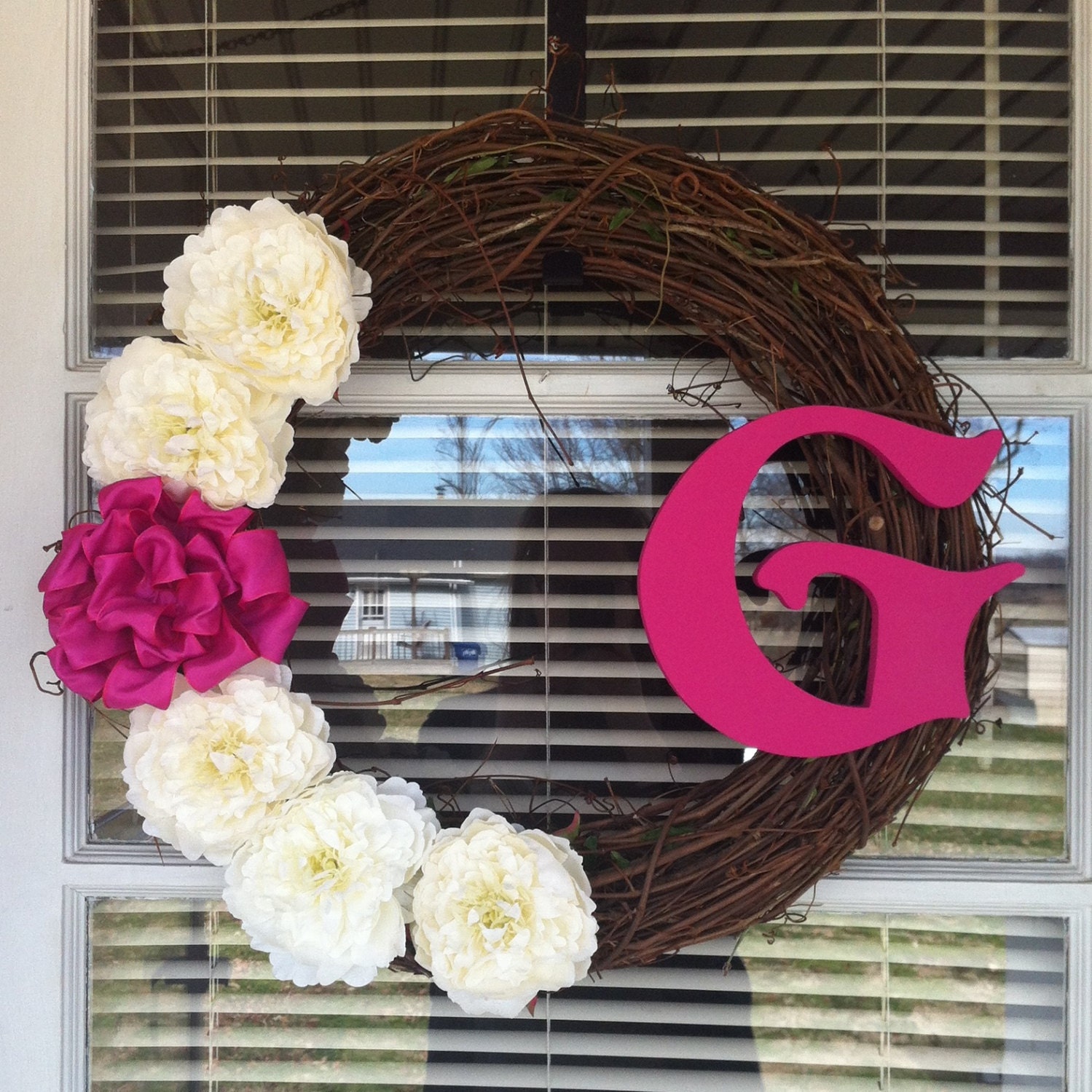 The Grace Floral Monogram Wreath
