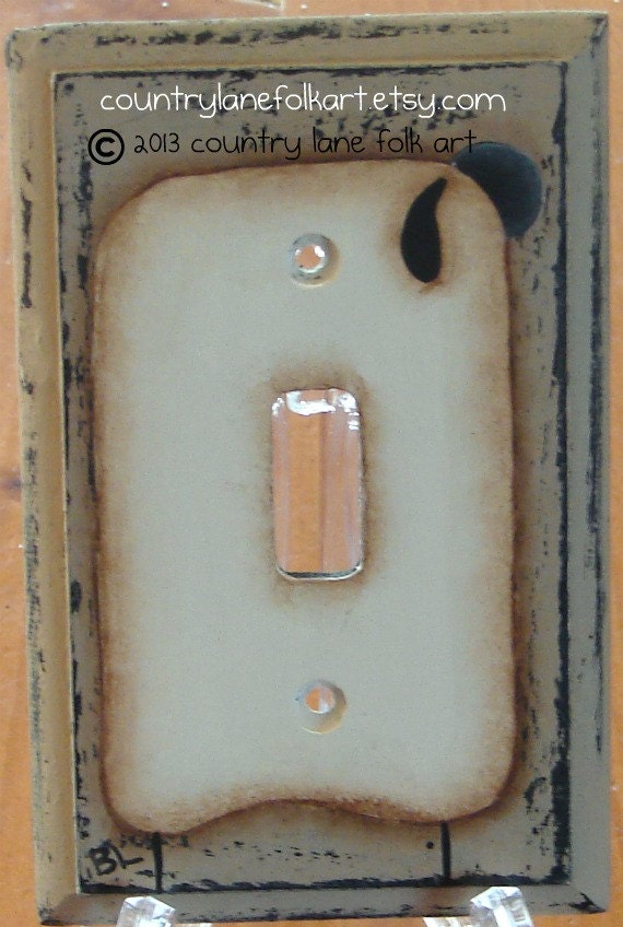 Sheep, hand painted, switch plate cover