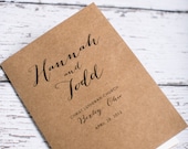 Vintage Wedding Programs - Natural Kraft, Booklet Program, The Stella