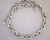 Trifari Rhinestone Necklace, Alfred Philippe 1953 Bridal Necklace, Collar Link Necklace, Silver Clear Vintage Wedding Jewelry - JryenDesigns