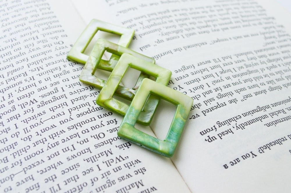 Bead Destash: Mother of Pearl Rectangle Beads, Green Beads, Frame Beads, Mother of Pearl Beads