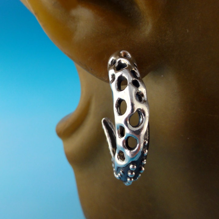 Fusion Starfish Hoop Earrings in Sterling Silver