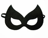Catwoman Superhero felt Mask - Black - childrens costume boys girls adults - soft felt Dress Up play accessory