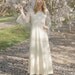 Vintage Wedding Dresses Backless Lace Ivory White Bohemian Hippie Long Sleeves - "Melrose"