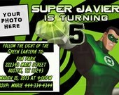 Green Lantern Birthday Invitation - Digital File - You Print - Customized Il_170x135