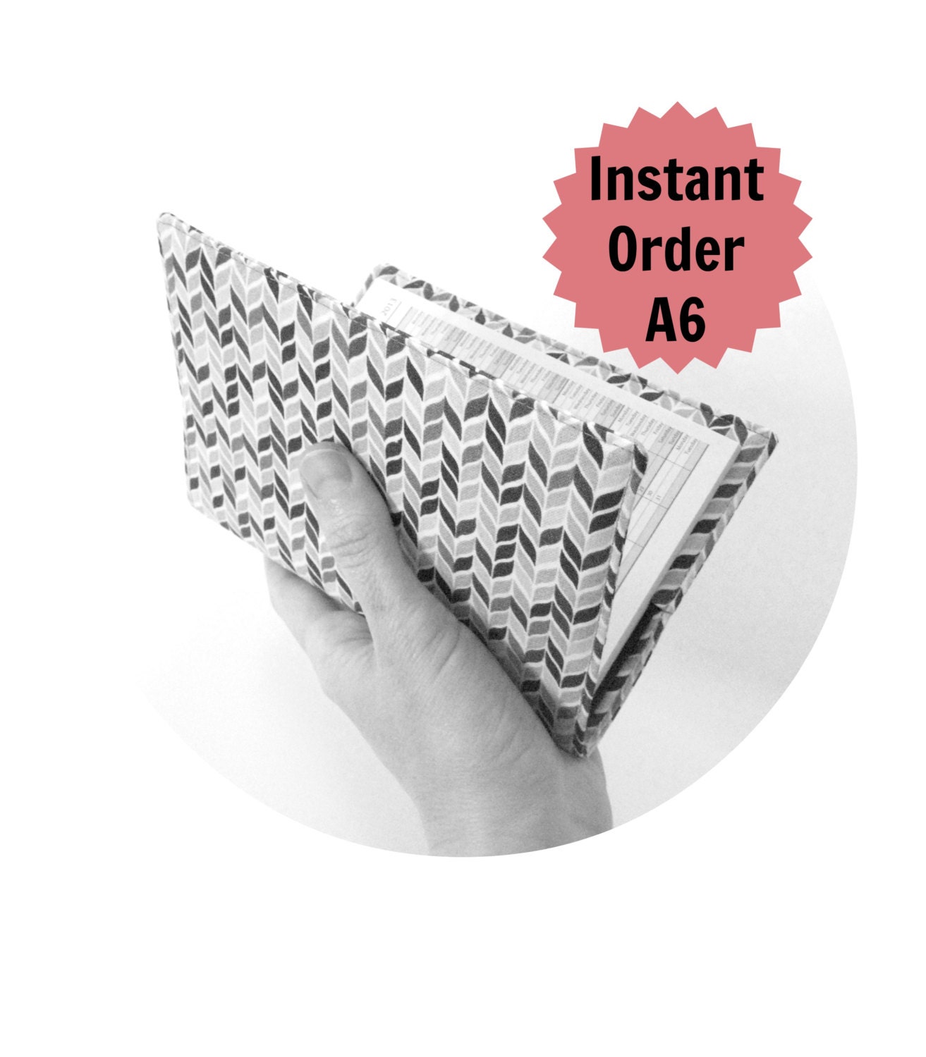 Custom 2013 2014 planner diary or A6 notebook with handmade fabric cover - CUSTOM cover in the fabric of your choice, made to order