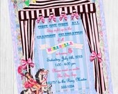 Vintage CIRCUS Birthday Party Girl and Horse CUSTOM Printable Birthday INVITATION by Bella Bella Studios Il_170x135