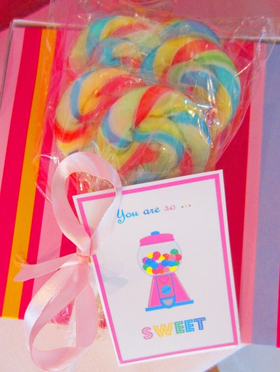 Pink GUMBALL Birthday Party PRINTABLE FAVOR Tags - Instant Download "You are so Sweet" by Bella Bella Studios Il_570xn