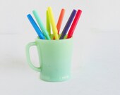 Vintage Jadite Flat Bottom D Handle Mug